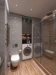 Фото № 4: Дизайн-проект двухкомнатной квартиры 44.3  м² Стиль Модернизм для ЖК Sreda