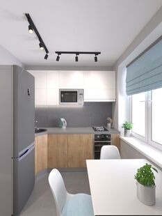 Фото № 3: Дизайн-проект двухкомнатной квартиры 43.65  м² стиль Модернизм для ЖК Московский