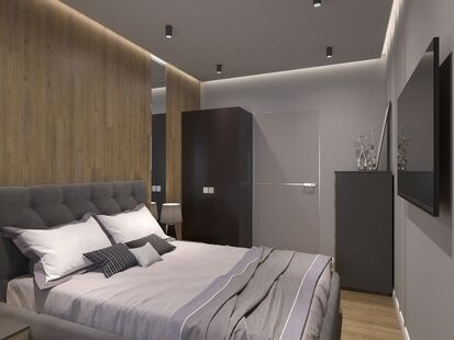 Фото № 2: Дизайн-проект двухкомнатной квартиры 43.65  м² стиль Модернизм для ЖК Московский