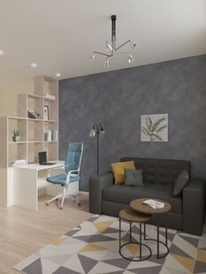 Фото № 6: Дизайн-проект однокомнатной квартиры 36.8  м² Стиль Минимализм для ЖК Римский Квартал