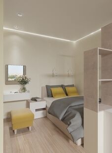 Фото № 2: Дизайн-проект однокомнатной квартиры 36.8  м² Стиль Минимализм для ЖК Римский Квартал