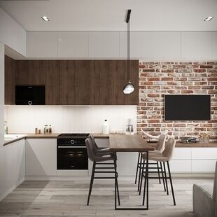 Фото № 1: Дизайн-проект трехкомнатной квартиры 61.64  м² Стиль Лофт для ЖК Селигер Сити