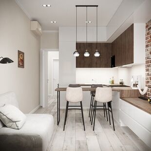 Фото № 5: Дизайн-проект трехкомнатной квартиры 61.64  м² Стиль Лофт для ЖК Селигер Сити