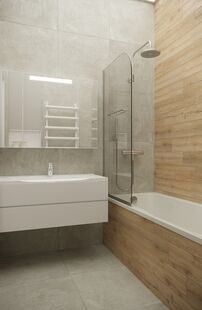 Фото № 4: Дизайн-проект трехкомнатной квартиры 61.64  м² Стиль Лофт для ЖК Селигер Сити