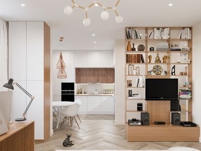 Фото № 1: Дизайн-проект трехкомнатной квартиры 75.8  м² Скандинавский стиль для ЖК Московский