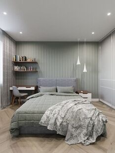 Фото № 6: Дизайн-проект трехкомнатной квартиры 75.8  м² Скандинавский стиль для ЖК Московский