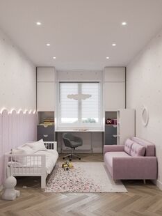 Фото № 3: Дизайн-проект трехкомнатной квартиры 75.8  м² Скандинавский стиль для ЖК Московский