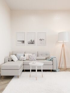 Фото № 4: Дизайн-проект трехкомнатной квартиры 75.8  м² Скандинавский стиль для ЖК Московский