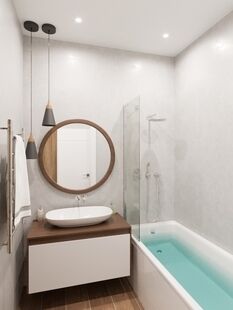 Фото № 5: Дизайн-проект трехкомнатной квартиры 75.8  м² Скандинавский стиль для ЖК Московский