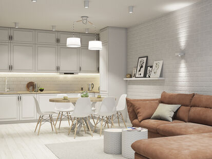 Фото № 1: Дизайн-проект четырехкомнатной квартиры 92.82  м² Стиль Контемпорари для ЖК Ярославский