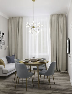 Фото № 4: Дизайн-проект двухкомнатной квартиры 44.31  м² Стиль Контемпорари для ЖК Рассказово