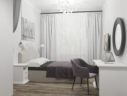 Фото № 1: Дизайн-проект двухкомнатной квартиры 44.31  м² Стиль Контемпорари для ЖК Рассказово