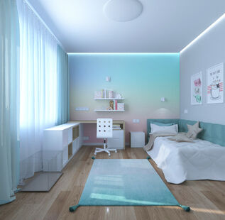 Фото № 3: Дизайн-проект четырехкомнатной квартиры 95.59  м² Стиль Контемпорари для ЖК Квартал на Никулинской