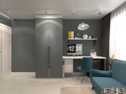 Фото № 3: Дизайн-проект трехкомнатной квартиры 64.0  м² стиль Модернизм для ЖК в г. Санкт-Петербург