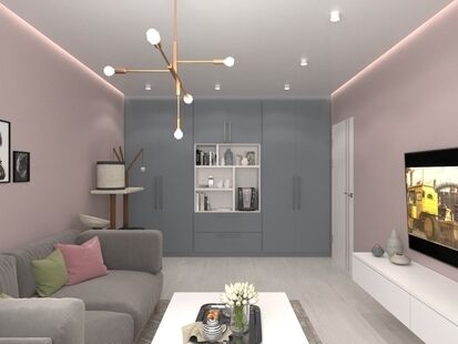 Фото № 2: Дизайн-проект трехкомнатной квартиры 64.0  м² стиль Модернизм для ЖК в г. Санкт-Петербург