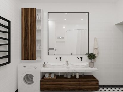 Фото № 6: Дизайн-проект четырехкомнатной квартиры 84.63  м² Стиль Эклектика для ЖК в г. Санкт-Петербург