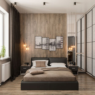 Фото № 4: Дизайн-проект однокомнатной квартиры 48.25  м² Стиль Лофт для ЖК Маяк