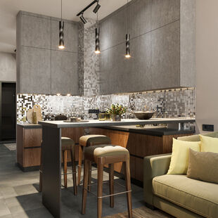 Фото № 6: Дизайн-проект однокомнатной квартиры 48.25  м² Стиль Лофт для ЖК Маяк