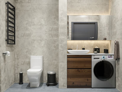 Фото № 3: Дизайн-проект однокомнатной квартиры 48.25  м² Стиль Лофт для ЖК Маяк