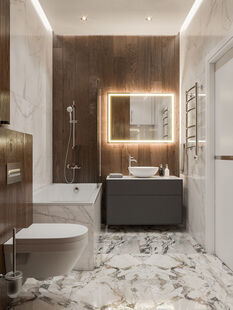 Фото № 6: Дизайн-проект четырехкомнатной квартиры 83.3  м² Стиль Эклектика для ЖК Маяковский