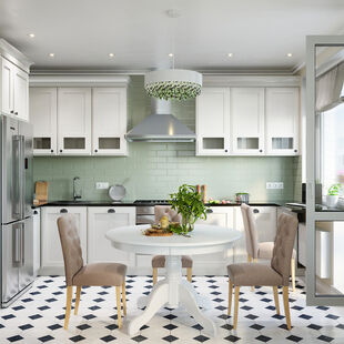 Фото № 1: Дизайн-проект трехкомнатной квартиры 61.0  м² Стиль Современная классика для ЖК Москвичка