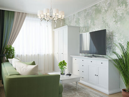 Фото № 4: Дизайн-проект трехкомнатной квартиры 61.0  м² Стиль Современная классика для ЖК Москвичка