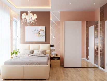 Фото № 5: Дизайн-проект четырехкомнатной квартиры 96.6  м² Стиль Модернизм для ЖК Московский