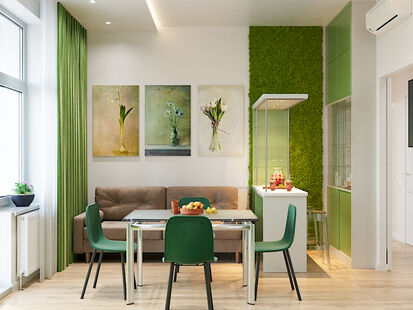 Фото № 2: Дизайн-проект четырехкомнатной квартиры 96.6  м² Стиль Модернизм для ЖК Московский