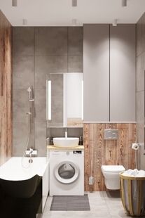 Фото № 4: Дизайн-проект двухкомнатной квартиры 57.5  м² стиль Минимализм для ЖК Левел Амурская