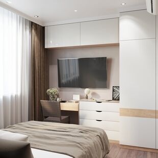 Фото № 4: Дизайн-проект трехкомнатной квартиры 70.3  м² Стиль Модернизм для ЖК Белая Звезда