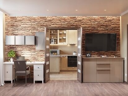 Фото № 2: Дизайн-проект трехкомнатной квартиры 70.3  м² Стиль Модернизм для ЖК Белая Звезда