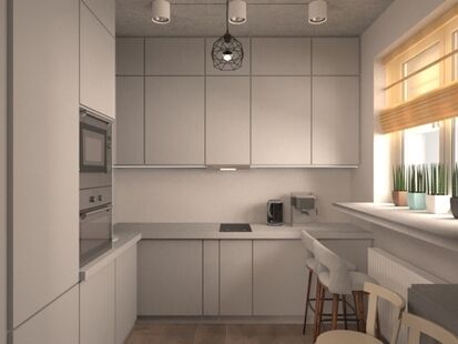 Фото № 2: Дизайн-проект однокомнатной квартиры 39.9  м² Стиль Контемпорари для квартиры в г. санкт-петербург