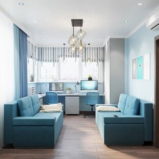 Фото № 3: Дизайн-проект трехкомнатной квартиры 70.3  м² Стиль Модернизм для ЖК Белая Звезда