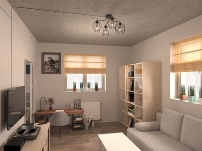 Фото № 5: Дизайн-проект однокомнатной квартиры 39.9  м² Стиль Контемпорари для квартиры в г. санкт-петербург