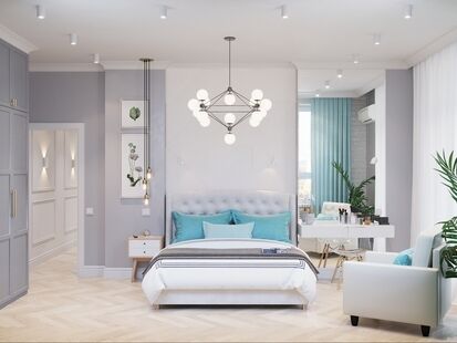 Фото № 5: Дизайн-проект трехкомнатной квартиры 89.9  м² Стиль Американская классика для ЖК Испанские кварталы