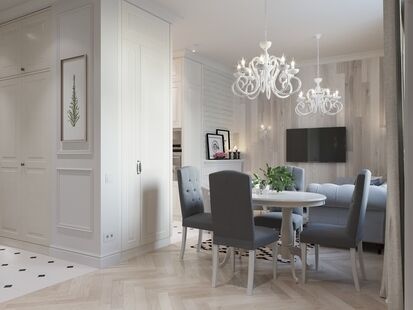 Фото № 6: Дизайн-проект трехкомнатной квартиры 89.9  м² Стиль Американская классика для ЖК Испанские кварталы