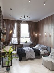 Фото № 3: Дизайн-проект трехкомнатной квартиры 89.9  м² Стиль Американская классика для ЖК Испанские кварталы