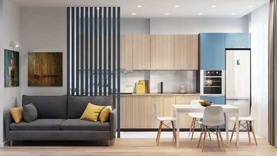 Фото № 1: Дизайн-проект трехкомнатной квартиры 67.6  м² Скандинавский стиль для ЖК Савеловский Сити