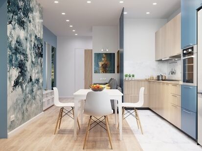 Фото № 3: Дизайн-проект трехкомнатной квартиры 67.6  м² Скандинавский стиль для ЖК Савеловский Сити