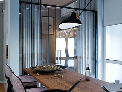 Фото № 2: Дизайн-проект квартиры-студии 28.9  м² стиль Модернизм для ЖК Риверпарк