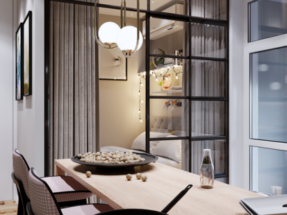 Фото № 4: Дизайн-проект квартиры-студии 28.9  м² стиль Модернизм для ЖК Риверпарк