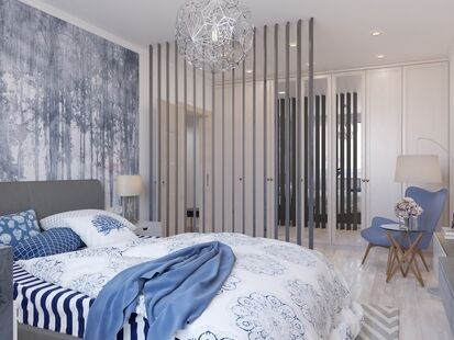 Фото № 6: Дизайн-проект однокомнатной квартиры 41.4  м² Скандинавский стиль для ЖК Первый Андреевский