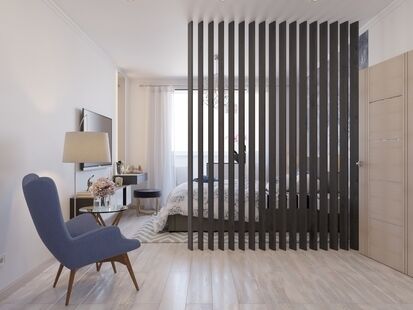 Фото № 2: Дизайн-проект однокомнатной квартиры 41.4  м² Скандинавский стиль для ЖК Первый Андреевский