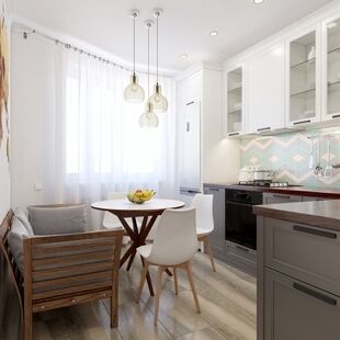 Фото № 4: Дизайн-проект однокомнатной квартиры 41.4  м² Скандинавский стиль для ЖК Первый Андреевский