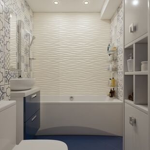 Фото № 5: Дизайн-проект однокомнатной квартиры 41.4  м² Скандинавский стиль для ЖК Первый Андреевский