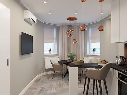 Фото № 1: Дизайн-проект двухкомнатной квартиры 70.59  м² Стиль Современный для ЖК Московский