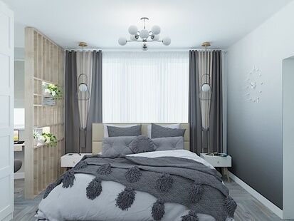 Фото № 2: Дизайн-проект двухкомнатной квартиры 70.59  м² Стиль Современный для ЖК Московский