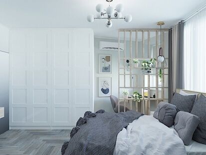 Фото № 3: Дизайн-проект двухкомнатной квартиры 70.59  м² Стиль Современный для ЖК Московский