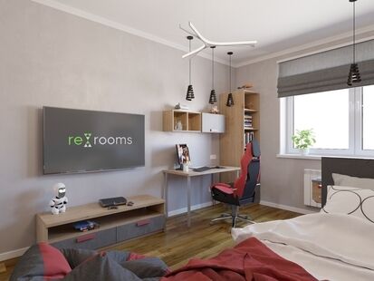 Фото № 2: Дизайн-проект трехкомнатной квартиры 95.47  м² Стиль Фьюжн для ЖК Зеленые Аллеи