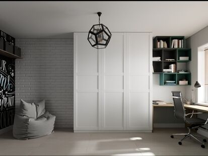 Фото № 3: Дизайн-проект пятикомнатной квартиры 109.78  м² Стиль Минимализм для ЖК Московский